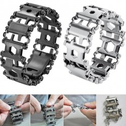 29 in 1 multi tool - stainless steel bracelet - screwdriver / bottle / can opener / allen wrench