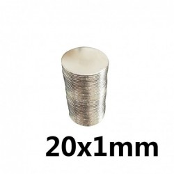 N35 - neodymium magneet - sterke ronde schijf - 20 * 1 mmN35