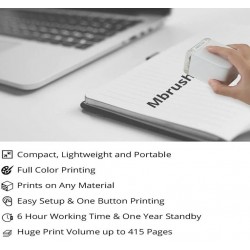 MBrush - handheld mini inkjetprinter - voor papier / doeken / leer / metaal - met inktpatroonPrinters
