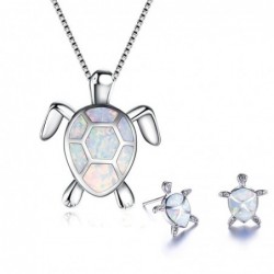 Elegant necklace / earrings with sea turtle - jewellery set