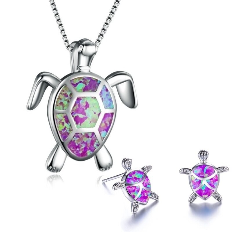 Elegant necklace / earrings with sea turtle - jewellery set Elegant necklace / earrings with sea turtle - jewellery set