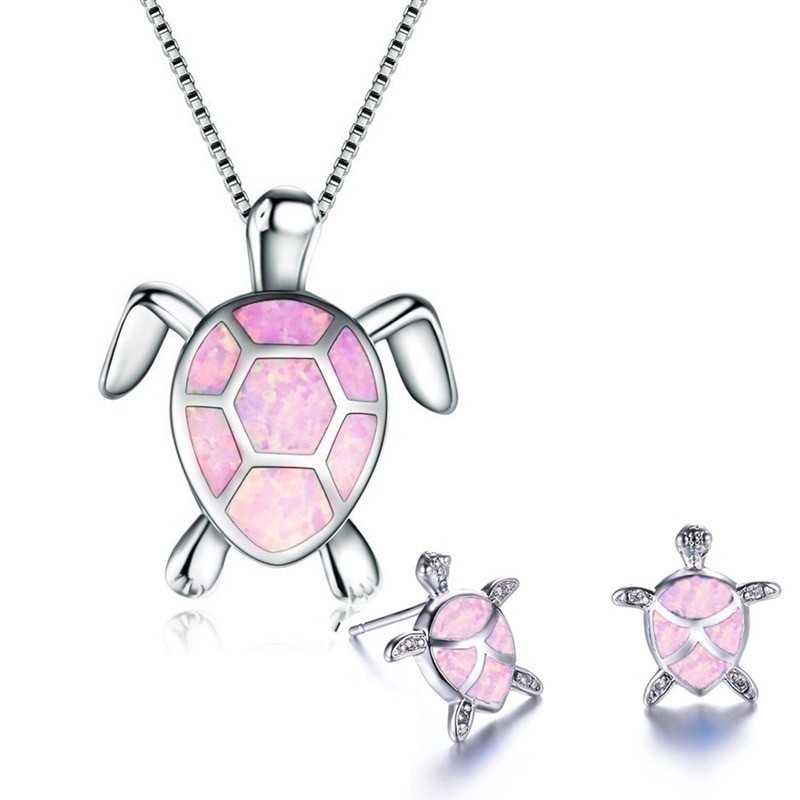 Elegant necklace / earrings with sea turtle - jewellery set Elegant necklace / earrings with sea turtle - jewellery set
