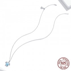 Elegant necklace with blue turtle - 925 sterling silver