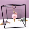Metal keychain - with a fluffy ice cream pendantKeyrings