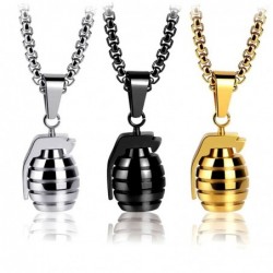 Hand grenade pendant - with necklace - stainless steelNecklaces