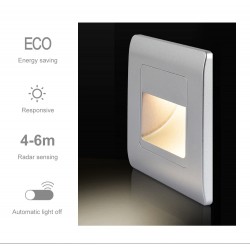 Recessed Led Wall Lamp PIR Motion Sensor Stair Case Light AC85-265V Step Lamp Corridor Lighting Indoor Wall Lighting