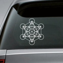 Cube de Metatron - autocollant de géométrie sacrée - pour voiture / ordinateur portable / fenêtre