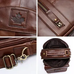 Luxe crossbody tas - met ritsen - echt leerTassen
