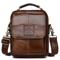 Luxe crossbody tas - met ritsen - echt leerTassen