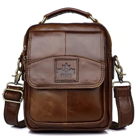 Luxe crossbody tas - met ritsen - echt leerTassen