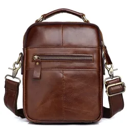 Luxe crossbody tas - met ritsen - echt leerTassen