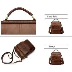 Elegant shoulder bag - with zippers - genuine leatherBags