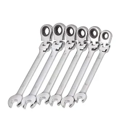 Flexibele ratelsleutel - metrische moersleutel - open einde / ring - 8mm - 13mmMoersleutels