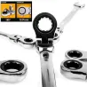 Flexibele ratelsleutel - metrische moersleutel - open einde / ring - 8mm - 13mmMoersleutels