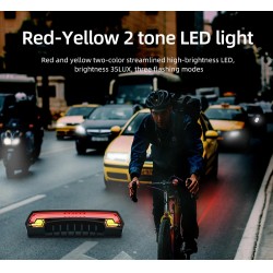 Bike brake light - turning light - flash tail rear lamp - laser line - with remote control - wireless - waterproofLights