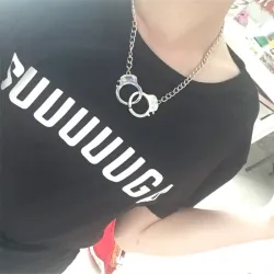 Trendy korte ketting - love handcuffs - unisexHalskettingen