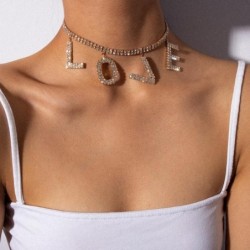 Luxury choker / short necklace - with crystal LOVE letters