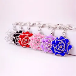 Luxueuse rose cristal - porte-clés