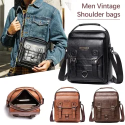 Vintage schouder / crossbody tas - echt leerTassen