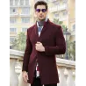 Men's wool coat - long jacket - slim fit