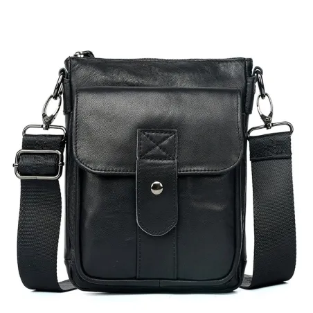 Crossbody / schoudertas van echt rundleer - met ritsenTassen