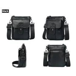Crossbody / schoudertas van echt rundleer - met ritsenTassen