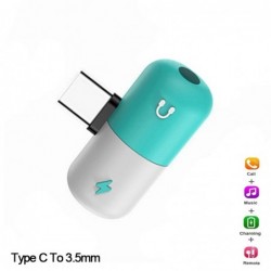 USB type-C - 3,5 mm jack - aux-audiolader - OTG-converter - adapter - capsulevormSplitters