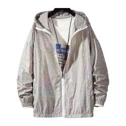 Kleurrijk bomberjack voor dames - dun windjack - reflecterend jack met capuchonJassen