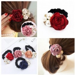 Elegante elastische haarband - met rozen / parelsHaarspelden