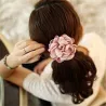 Elegant elastic hair band - with big rose