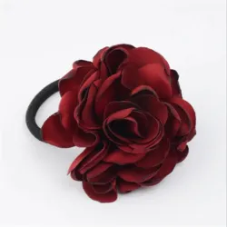 Elegant elastic hair band - with big roseHair clips