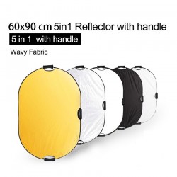 Réflecteur de photographie 5 en 1 - diffuseur de lumière - avec poignée / étui de transport - 60 * 90cm