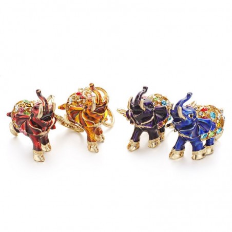 Colorful crystal elephant - keychain