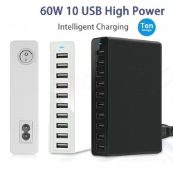 Multiple ports USB charger - fast charging - 5 / 6 / 10 ports - 60W