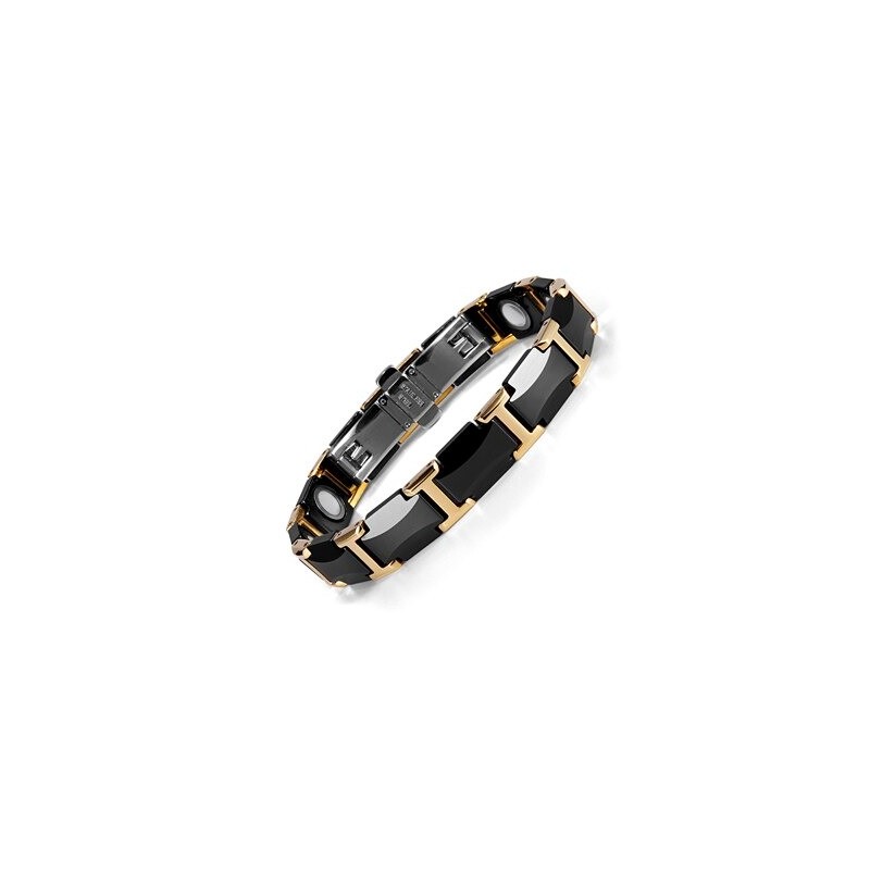 Bracelet magnétique - acier tungstène céramique noire - unisexe - radioprotection