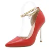 Elegante pumps met hoge hak - met metalen enkelkettingHoge hakken