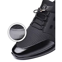 Modieuze herensneakers - ademend - echt leerSchoenen