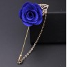 Fashionable brooch with rose / chain - long needle - unisex