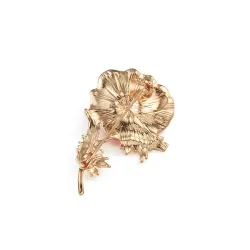 Small enamel flower with crystals - vintage brooch