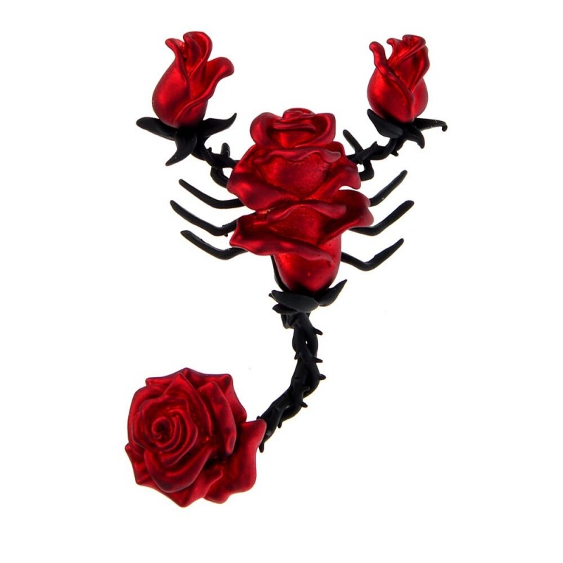Scorpion shaped brooch with rosesBrooches