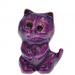 Enamel purple cat - broochBrooches