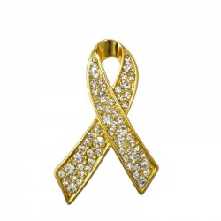Breast cancer support - crystal brooch