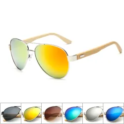 Bambou & métal - lunettes de soleil faites main - unisexe