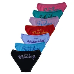 Culotte sexy en coton - imprimé tous les jours de la semaine - 7 pièces