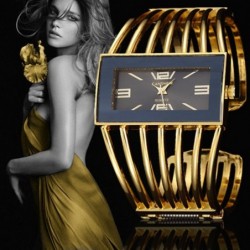 Luxurious bracelet with a rectangle watch - open design