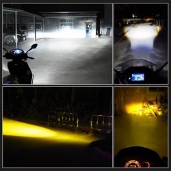 Motorcycle light bulb - H4 / BA20D / P15D - 12V - LED High / Low Beam - 1200LM