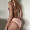 Sexy geribbelde bikiniset - push up - metalen versieringenBadkleding