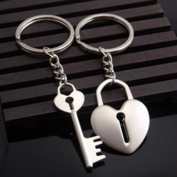 Koppelsleutelhanger - sleutel / hartvormig slot - 2 stuksSleutelhangers