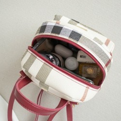 Small plaid backpack - shoulder bag