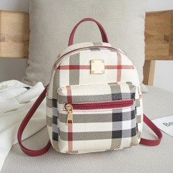 Small plaid backpack - shoulder bag